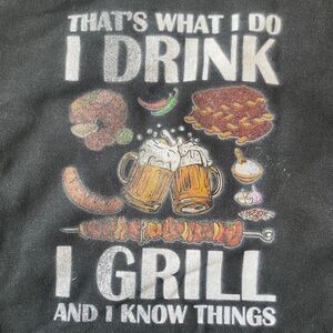 Drink, Grill, and Know Things Unisex Hoodie Black Small